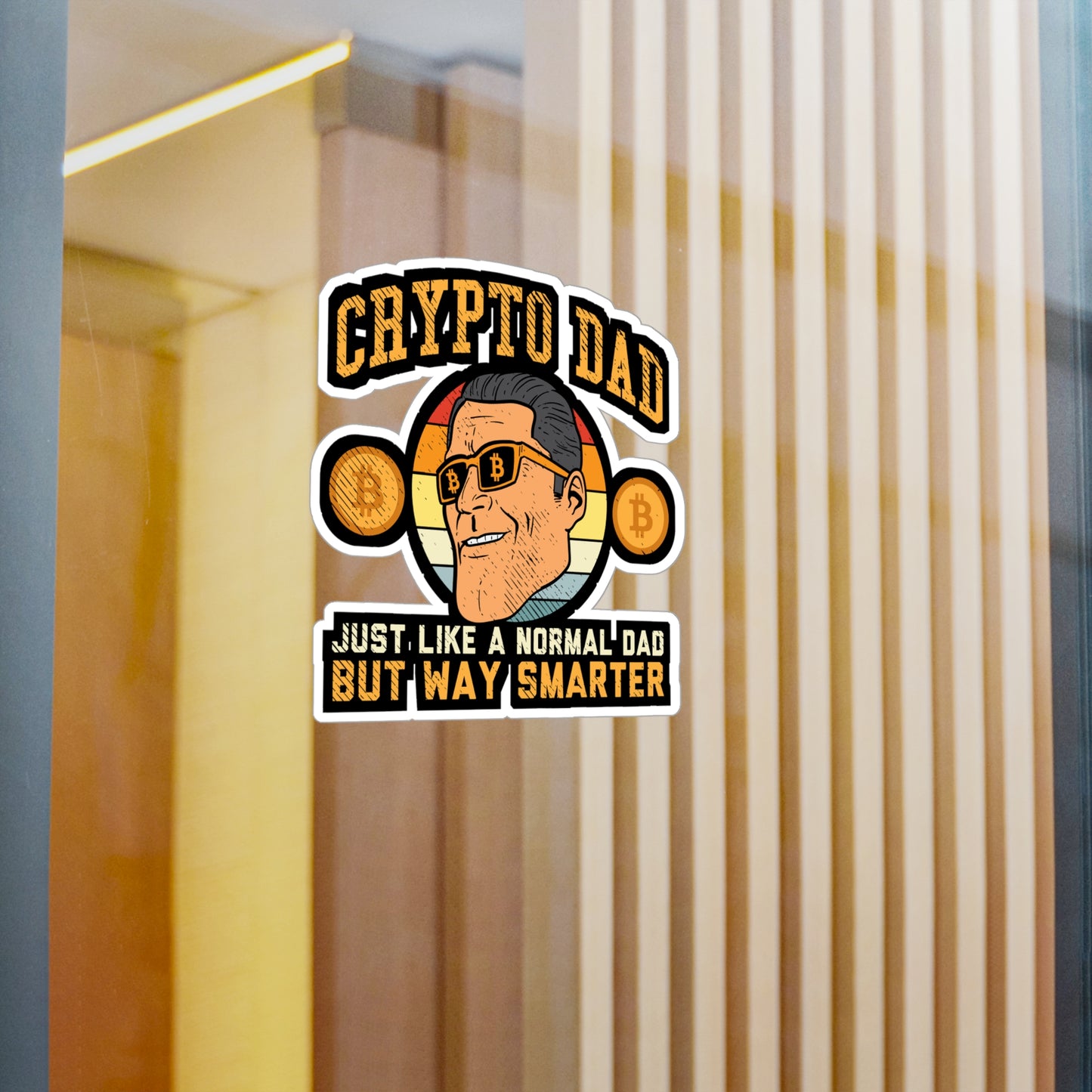 Cypto Dad - Cryptocurrency Sticker for Laptop Sticker. Water Bottle Sticker, Vinyl Dad Decal - Cryptocurrency Gift