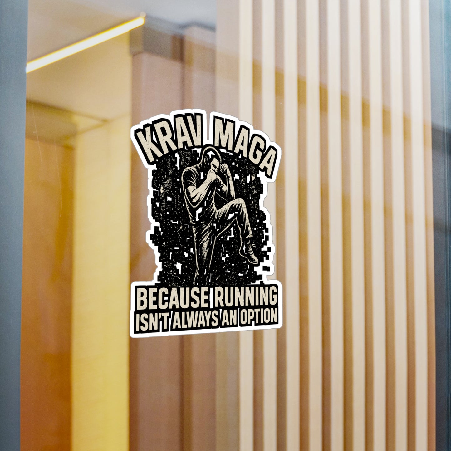 Krav Maga Sticker – "Because Running Isn’t Always an Option" Vinyl Decals for Laptop, Water Bottle, Martial Arts Self Defense Fitness