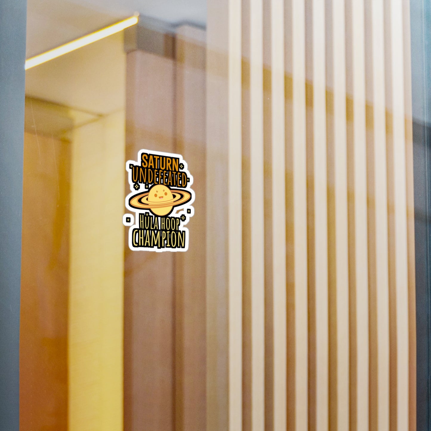 Saturn Undefeated Hula Hoop Champion - Astronaut Sticker for Wall, Laptop, Window, Truck, Car Astronaut Gift Vinyl Asteroid Decal Sticker