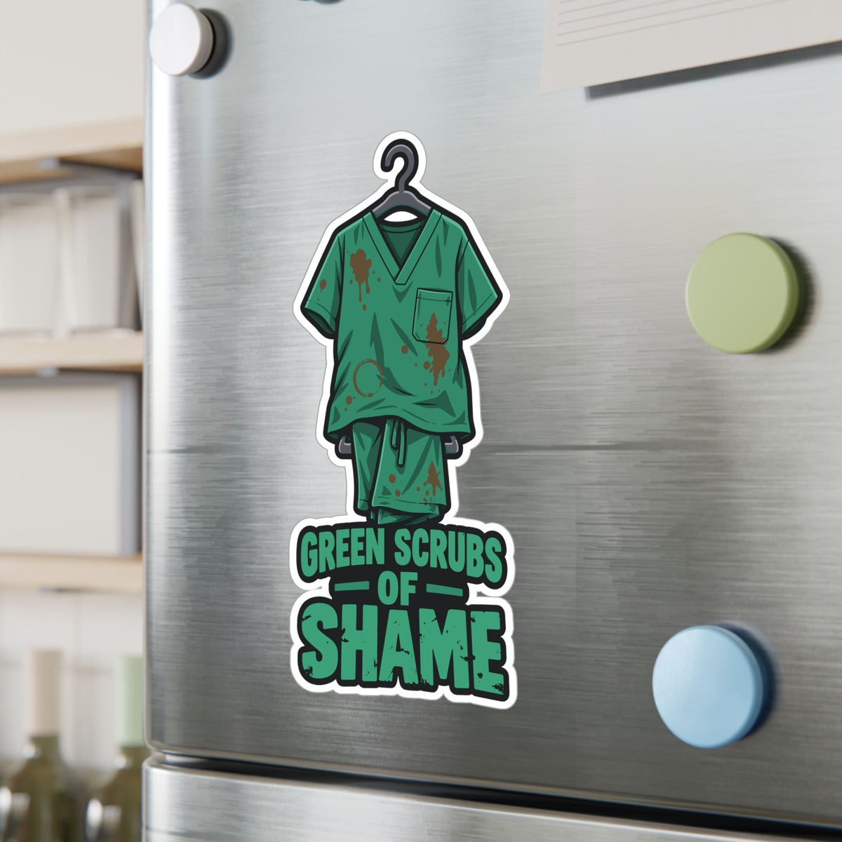 Nurse Sticker – Green Scrubs of Shame Decals for Nursing Students, Nursing School Degree Gifts, Waterproof Vinyl for Laptop