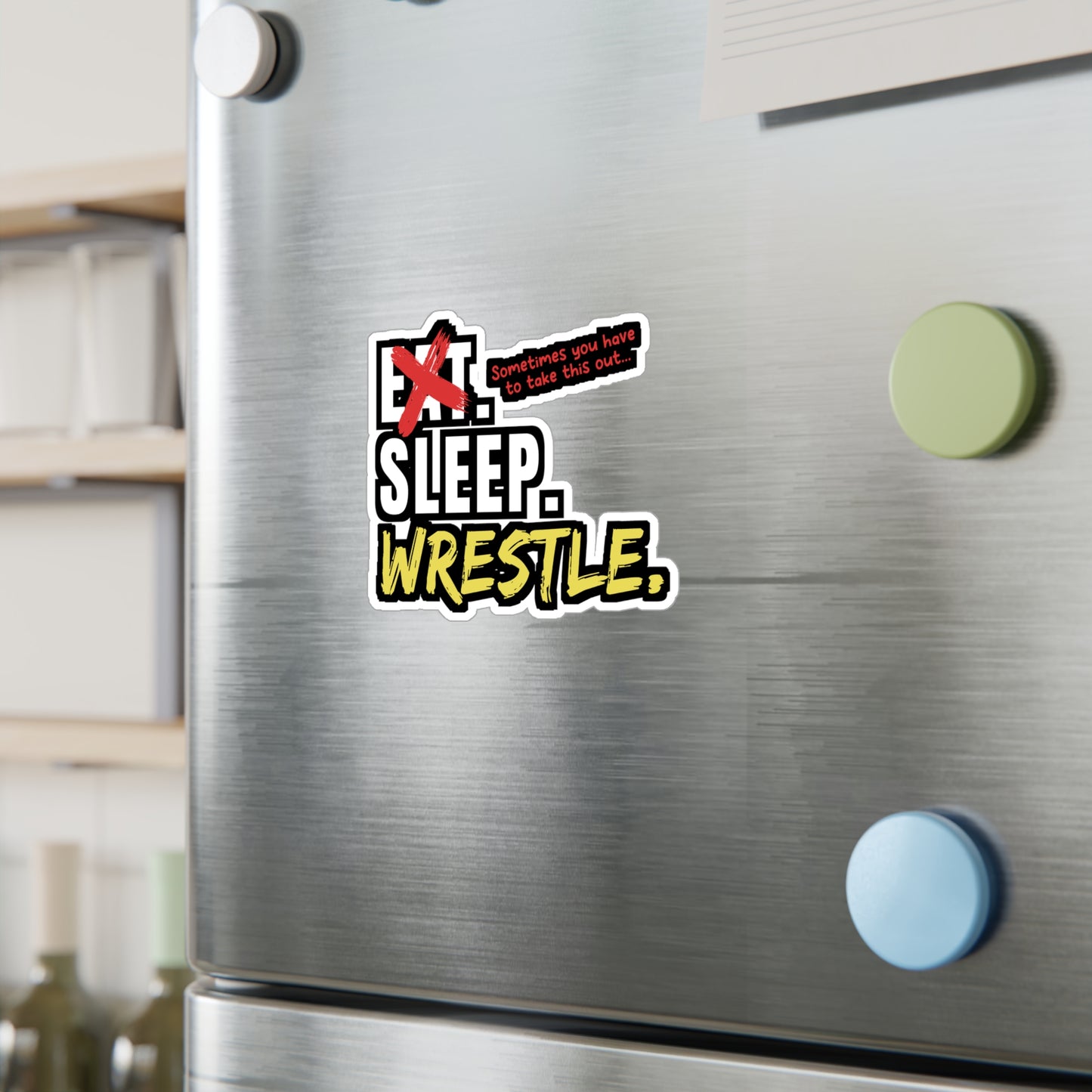 Eat Sleep Wrestle - Wrestle Sticker for Wall, Laptop, Window, Truck, Car Wrestle Gift Vinyl Wrestling Decal Sticker