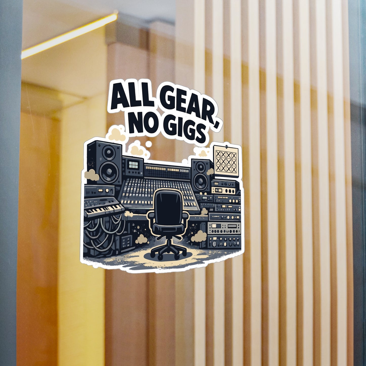 Audio Engineer Sticker All Gear, No Gigs Vinyl Waterproof decals for Laptop Water Bottle Sound Engineer Audio Technician Monitor