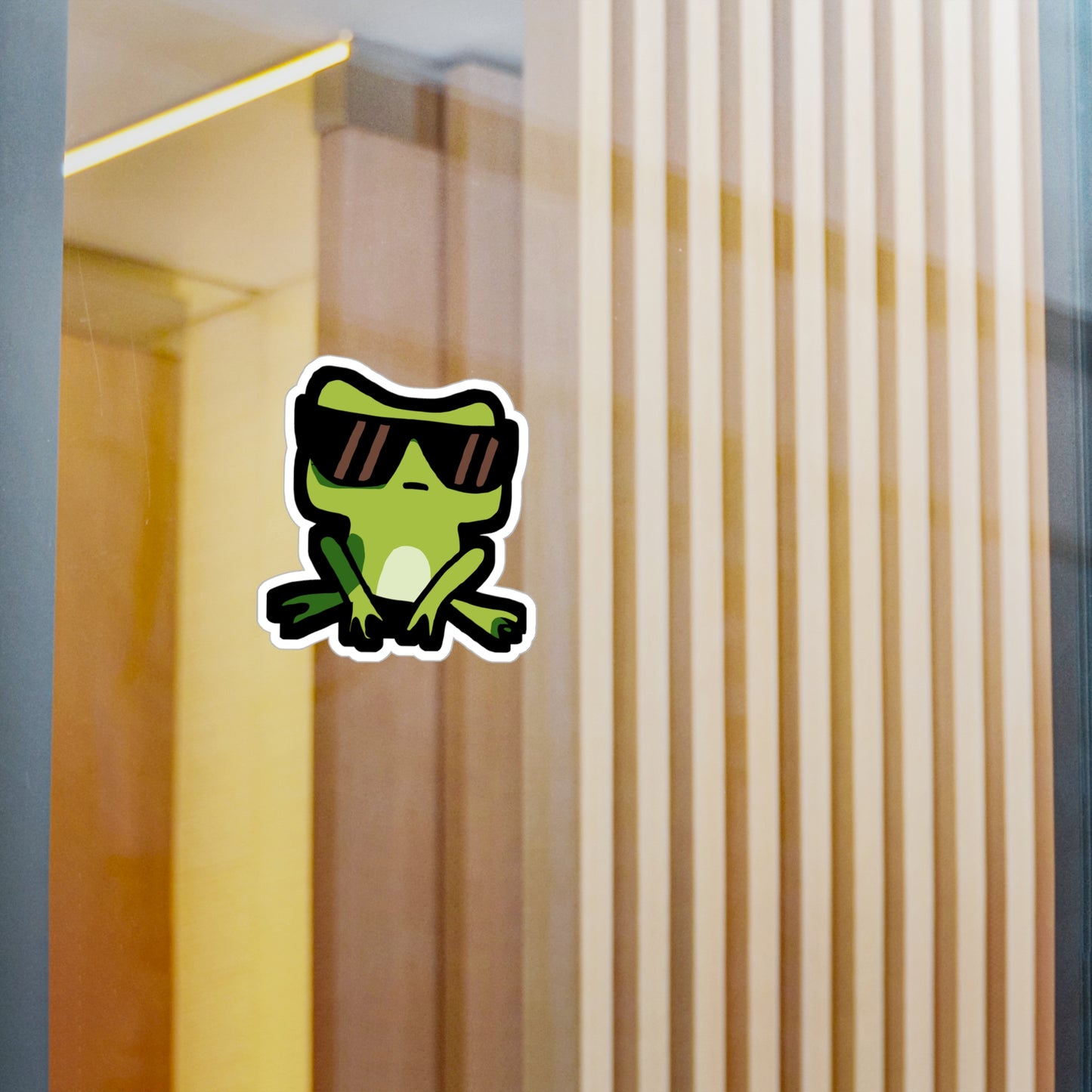 Frog with Sunglasses - Frog Sticker for Car Wall Window Laptop Sticker. Water Bottle Sticker, Vinyl Sunglasses Decal, Cool Sticker - Frog Gift