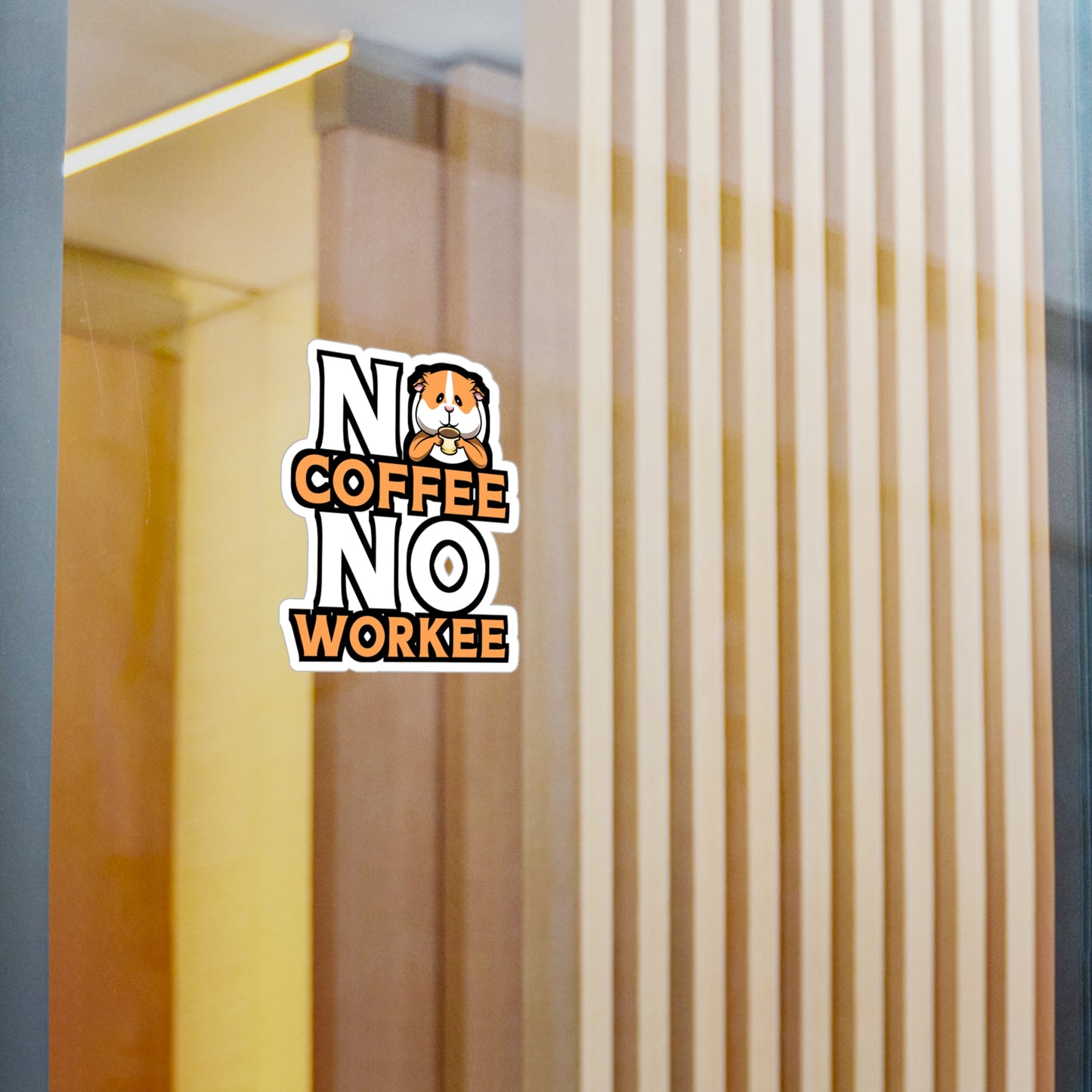 No Coffee No Workee | Guinea Sticker | Guinea pig Decals | Furry Laptop Sticker | Guinea Gift | Guinea pig Gift