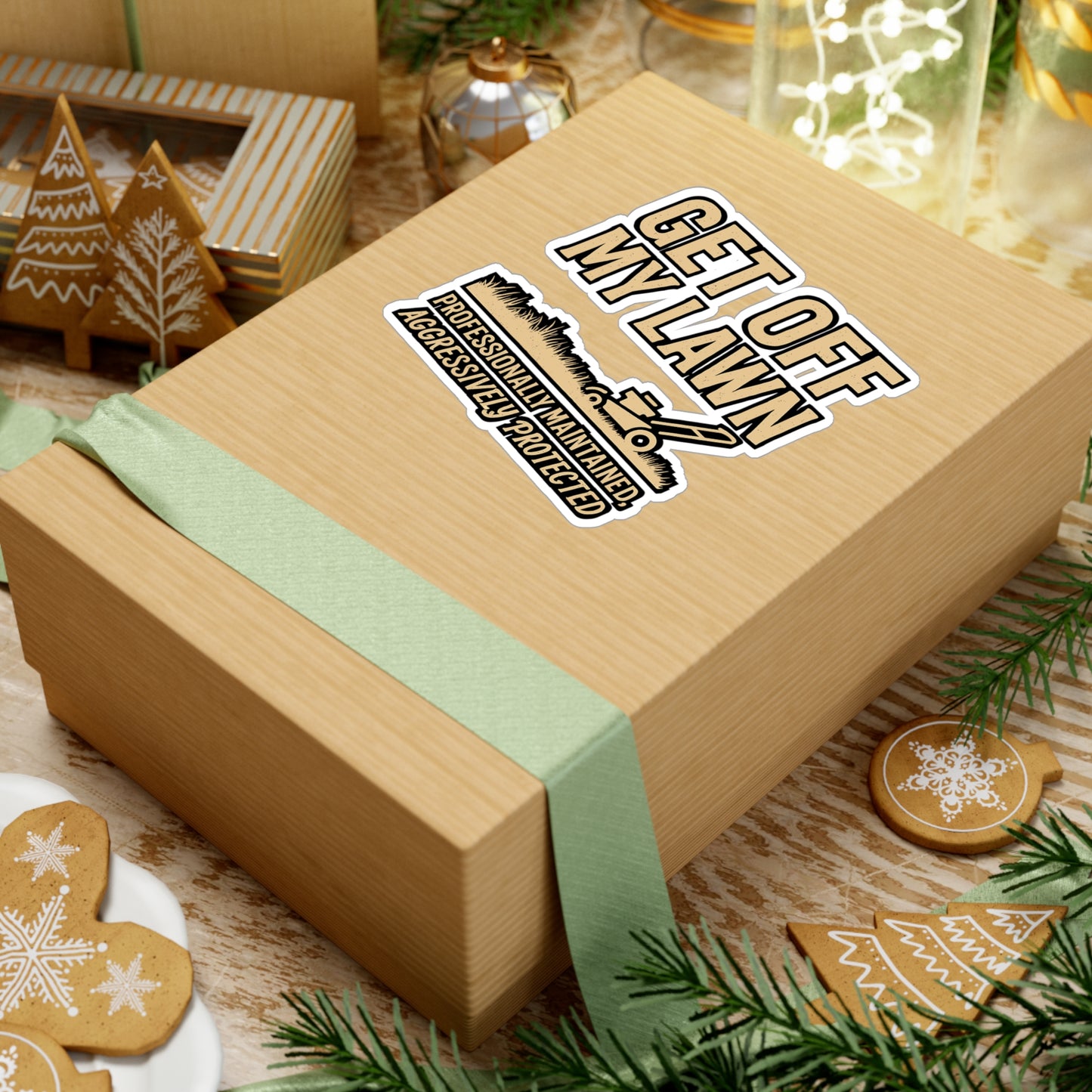 Get Off My Lawn – Funny Lawn Care Sticker for Laptop or Water Bottle | Vinyl Mower Decal, Yard Work Gift