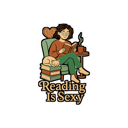 Reading Sticker – "Reading Is Sexy" Vinyl Decal for Book Lovers, Nerds, Reading-Teacher, Waterproof Laptop or Water Bottle Sticker