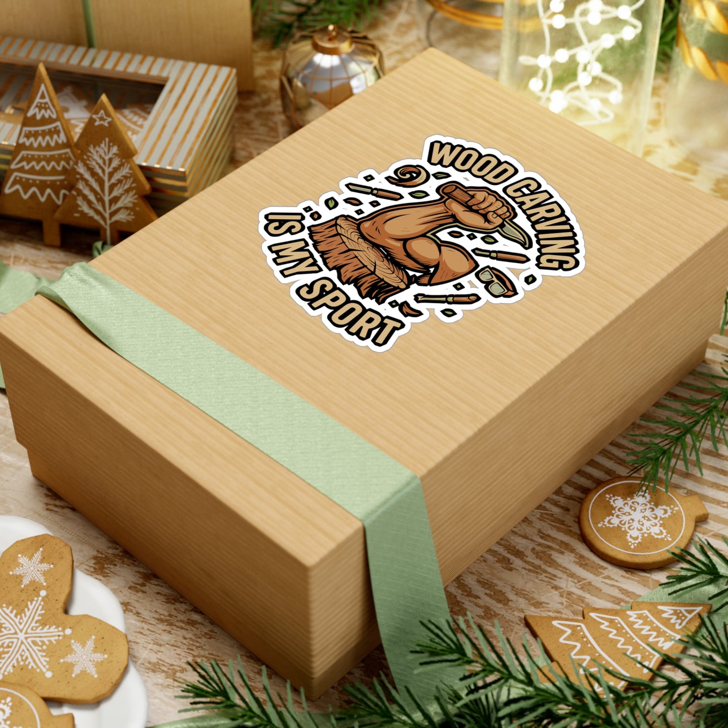 Wood Carving Is My Sport – Woodcarver Sticker for Laptop, Water Bottle & Craftsmanship Gifts
