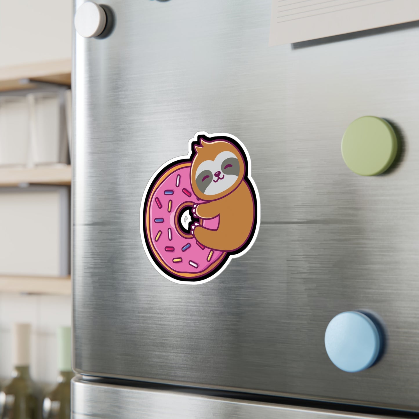 Sloth Donut - Sloth Sticker for Car Window Laptop Sticker. Water Bottle Sticker, Vinyl Cute Decal, Sloths Sticker - Sloth Gift