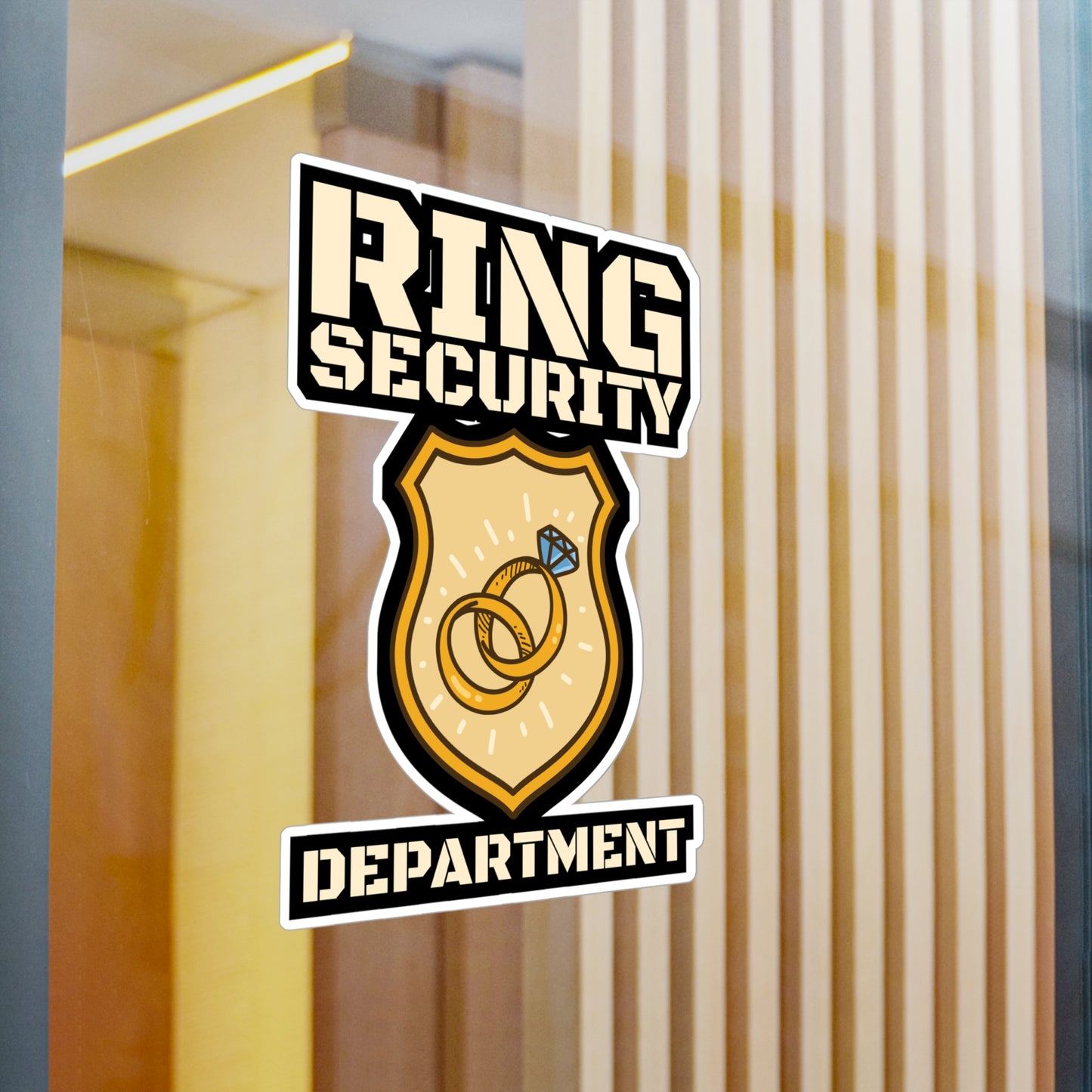 Ring Security Department - Ring-bearer Sticker for Laptop Sticker. Water Bottle Sticker, Vinyl Excavator Decal - Ring-bearer Gift