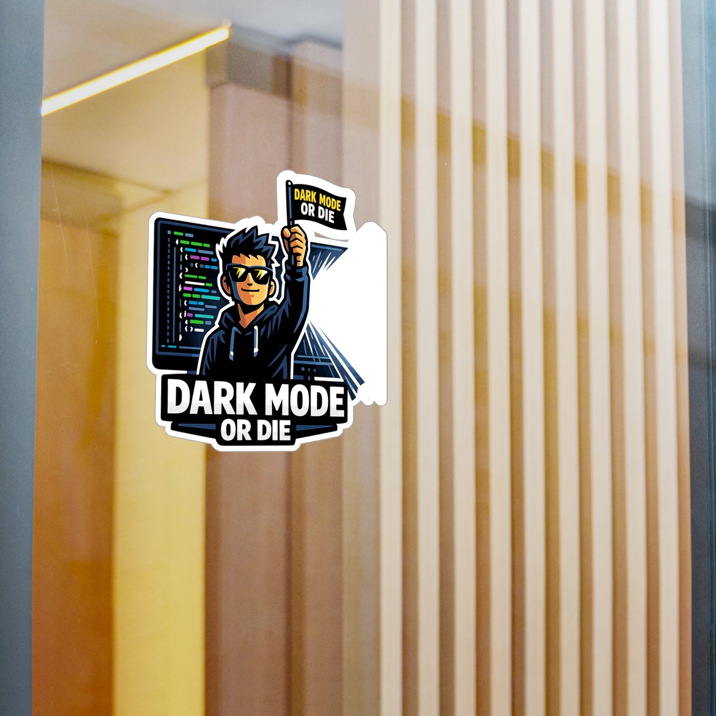 Coding Sticker Dark Mode or Die Programmer Humor Vinyl Waterproof sticker decals for Laptop, Water Bottle, Source Code Semicolon