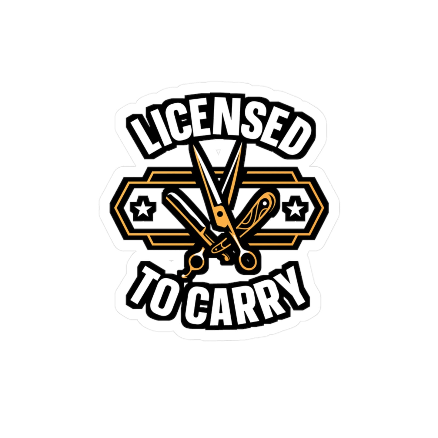 Licensed To Carry - Hairdresser Sticker for Laptop Sticker. Water Bottle Sticker, Vinyl Brushing Decal - Hairdresser Gift