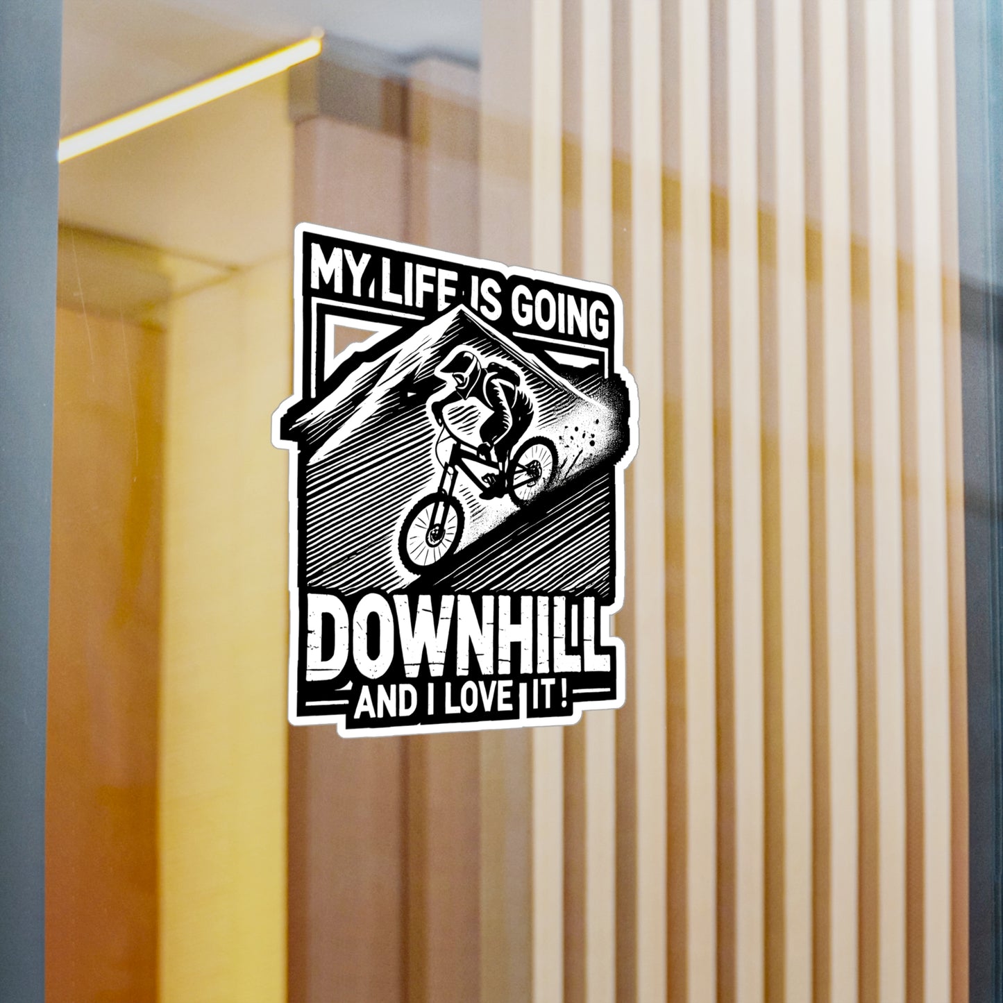 My Life Is Going Downhill - MTB Sticker for Laptop Sticker. Water Bottle Sticker, Vinyl Mountain-biking Decal - MTB Gift