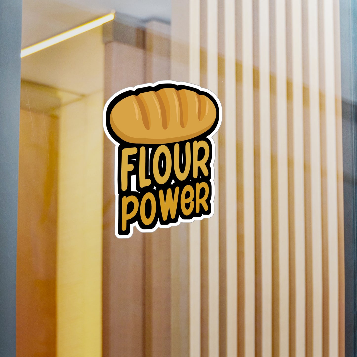 Flour power - Baker Sticker for Laptop, Wall, Window, Truck, Car Baker Gift Vinyl Bread lover Decal Sticker