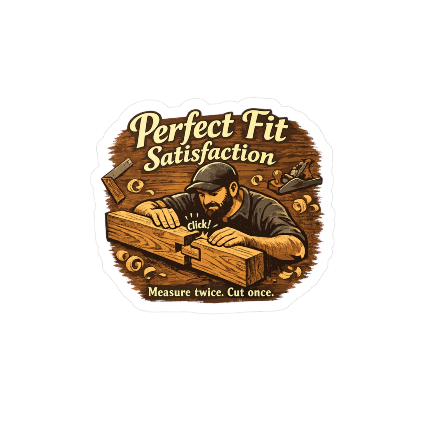 Carpenter Sticker Perfect Fit Satisfaction – Waterproof Vinyl decals for Laptop, Water Bottle, Woodworker Design