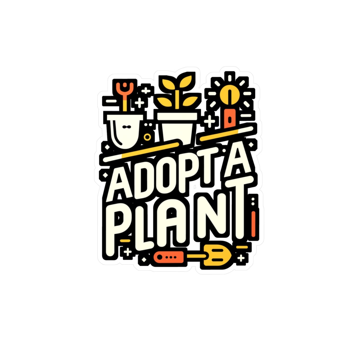 Adopt a Plant - Gardening Sticker for Laptop Sticker. Water Bottle Sticker, Vinyl Landscaper Decal - Gardening Gift