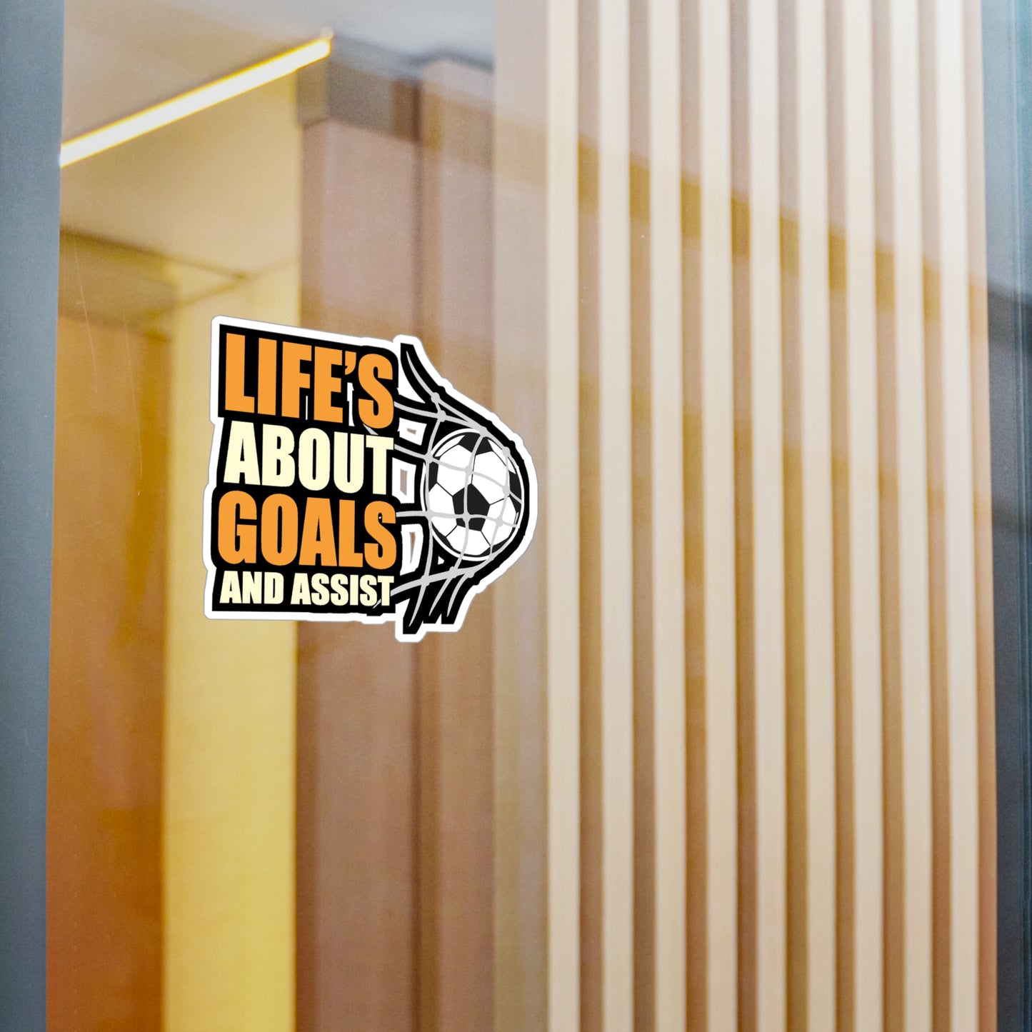Lifes about goals and assist - Football Sticker for Car Window Laptop Sticker. Water Bottle Sticker, Vinyl  Decal,  Sticker - Football Gift