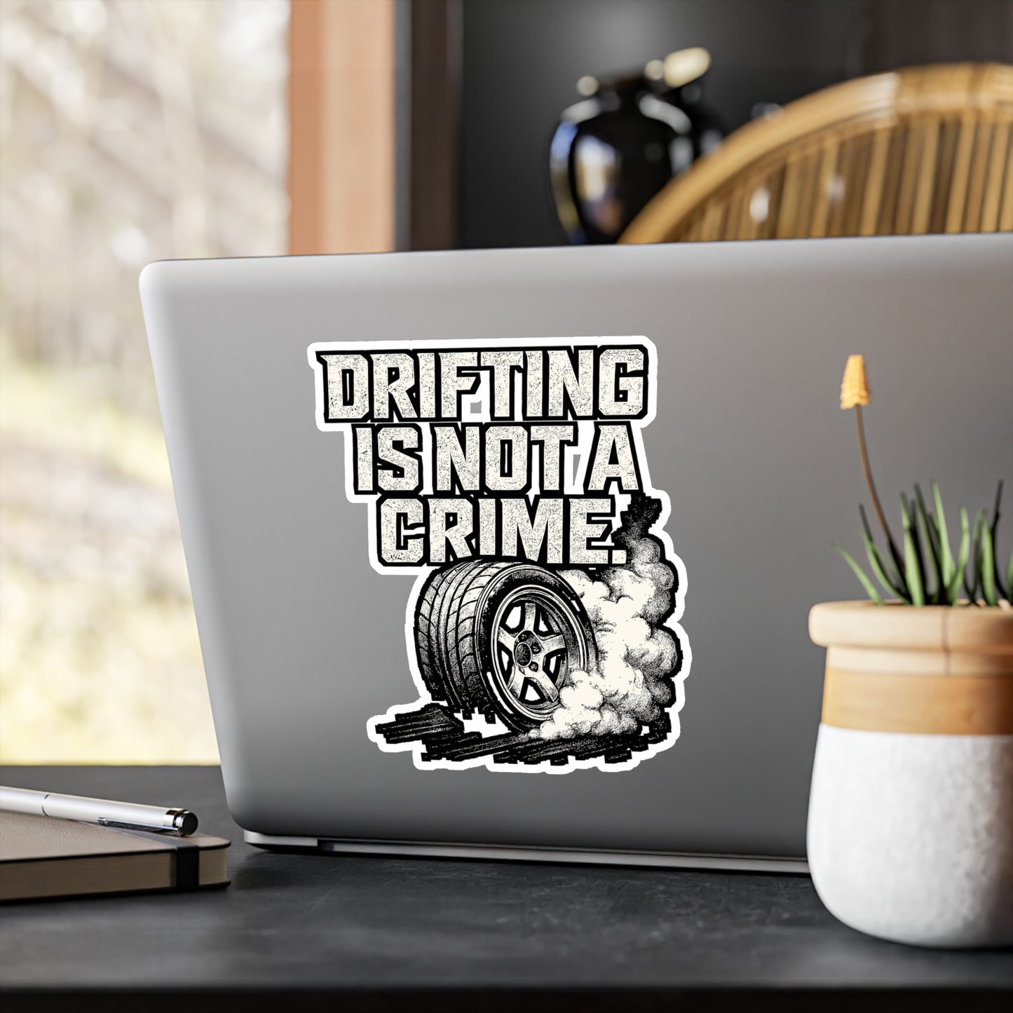 Drifting Is Not A Crime – Vinyl Sticker for Laptop or Water Bottle | Car Tuning Accessory & Drifter Gift