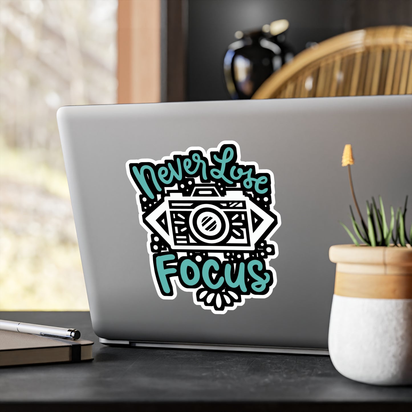 Never Lose Focus - Photographer Sticker for Window Laptop Sticker. Water Bottle Sticker, Vinyl Photography Decal - Photographer Gift