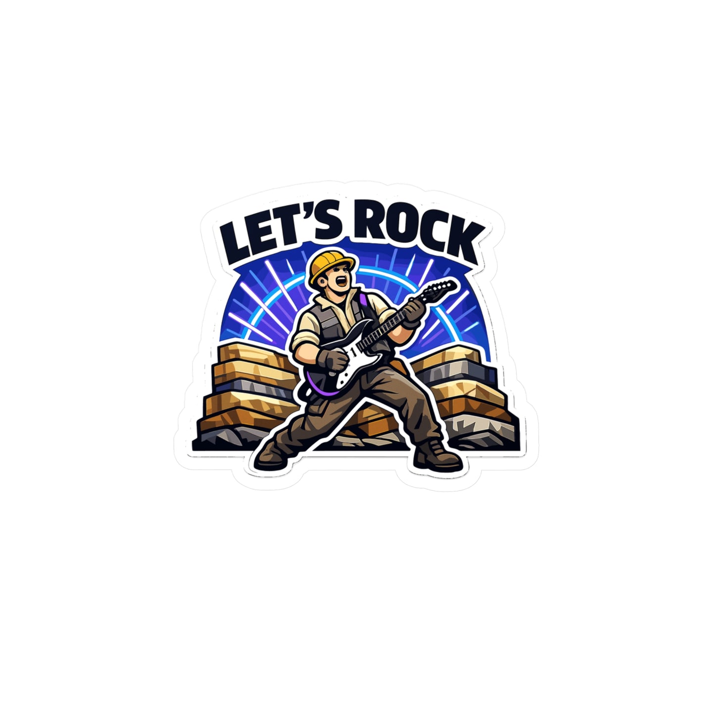 Geologie Sticker Let's Rock Geology Rocks Minerals Tectonics Vinyl Sticker Decals for Laptop Water Bottle Waterproof