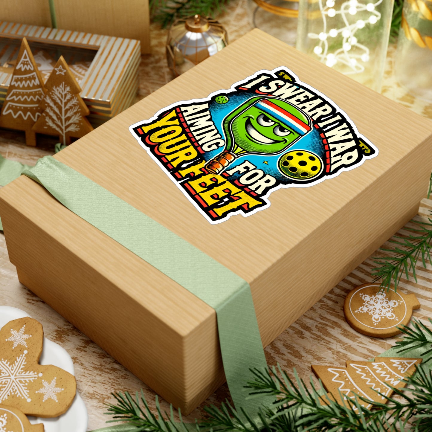 I Swear I was aiming for your Feet - Pickleball Sticker for Laptop Sticker. Water Bottle Sticker, Vinyl Dink Decal - Pickleball Gift