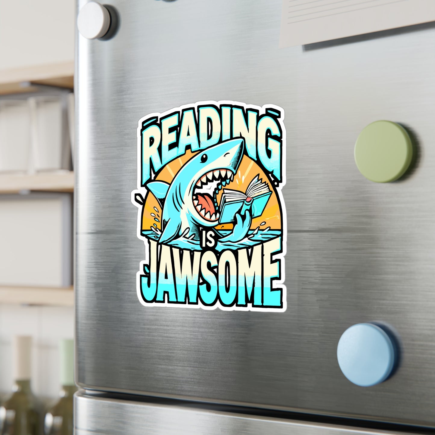 Reading Is Jawsome – Vinyl Reading Sticker for Laptop or Water Bottle | Book Lover Gift, Funny Reading Decal