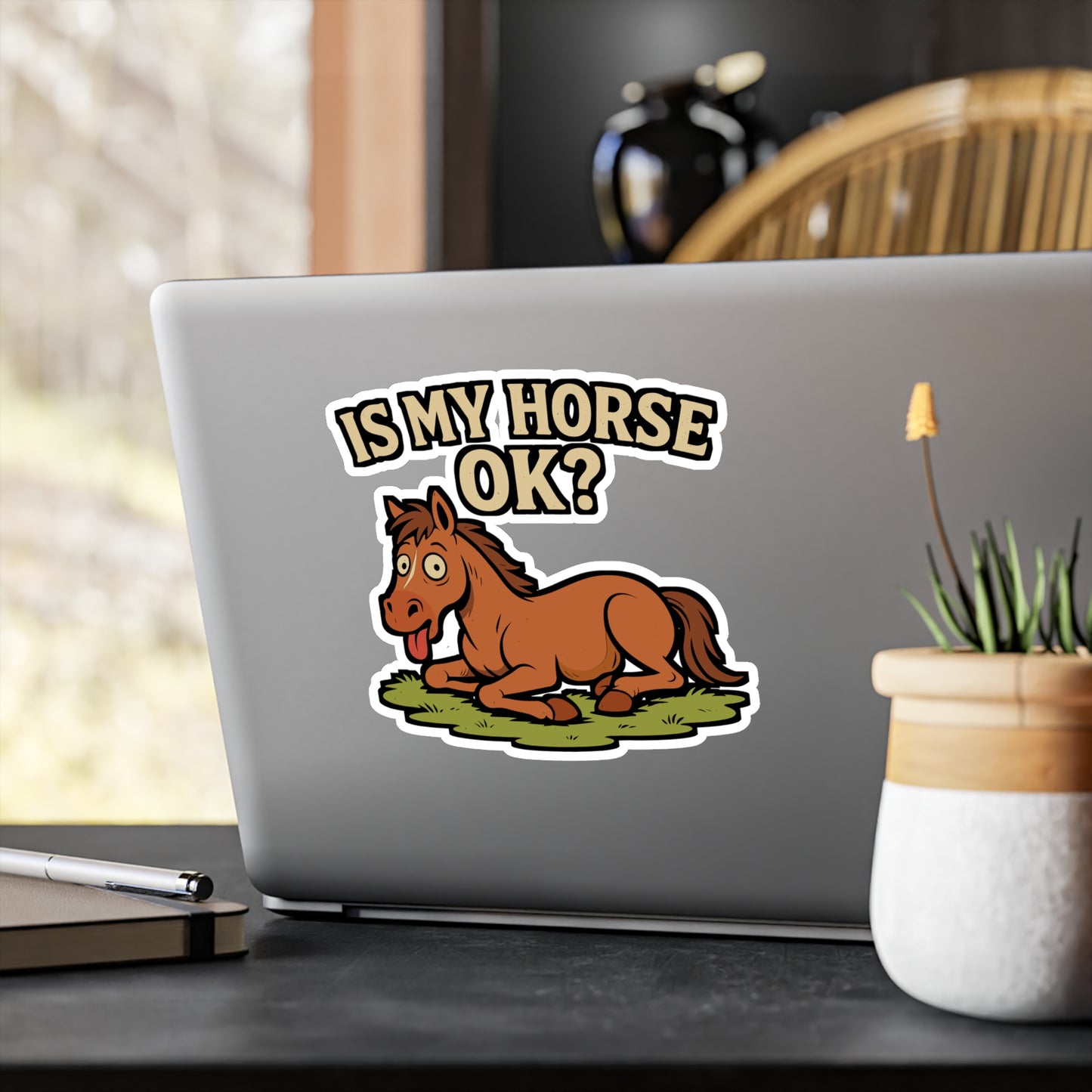 Is My Horse OK? – Horse Sticker for Laptop, Water Bottle & Equestrian Gifts