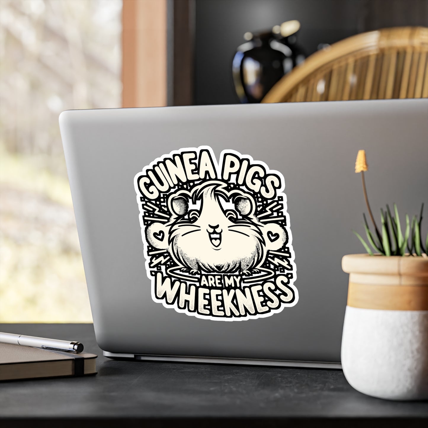 Guinea Pigs Are My Wheekness – Funny Guinea Pig Sticker for Laptop or Water Bottle | Cute Cavy Gift Decal