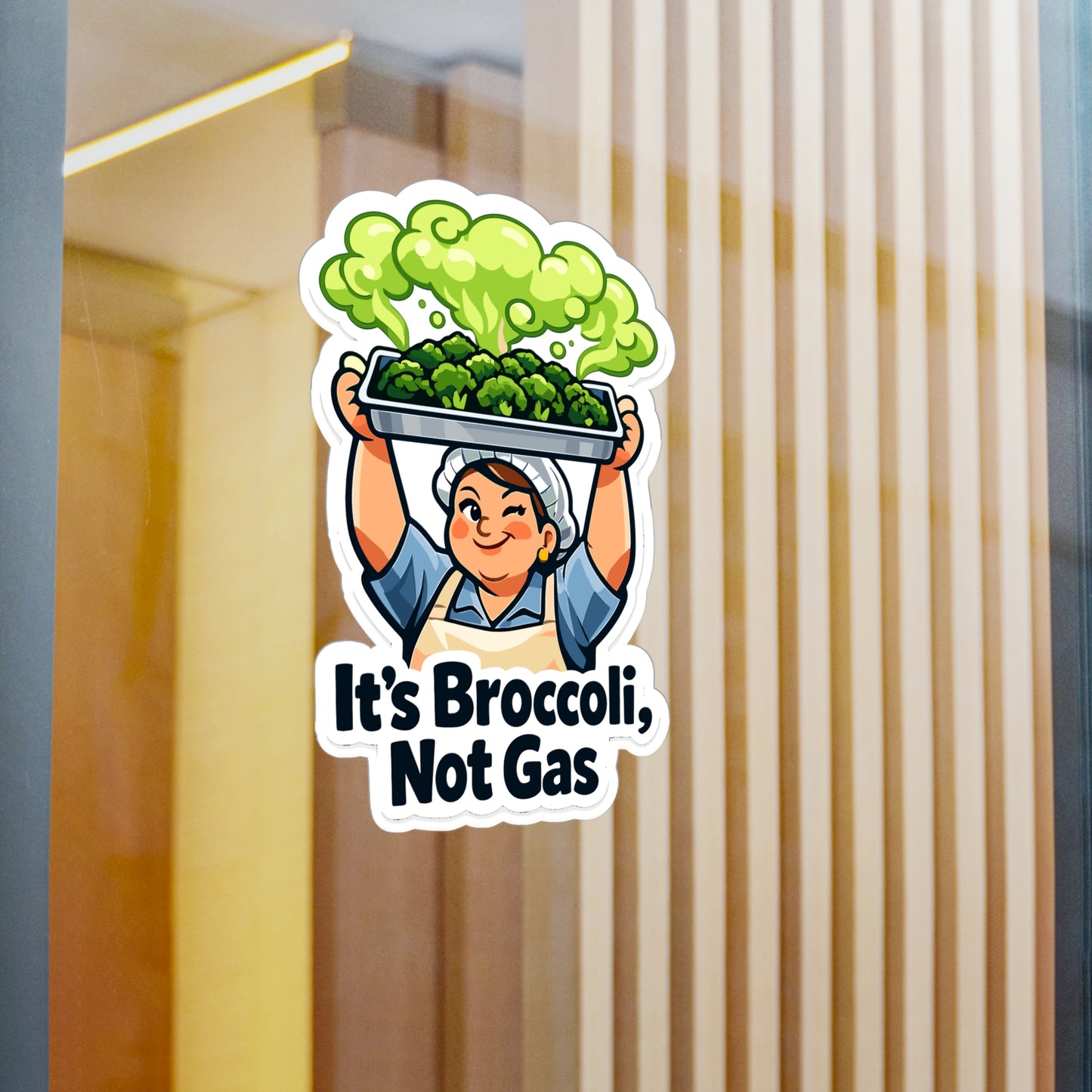 Lunch Lady Sticker It's Broccoli, Not Gas Funny School Canteen Decals Waterproof Vinyl for Laptop Water Bottle