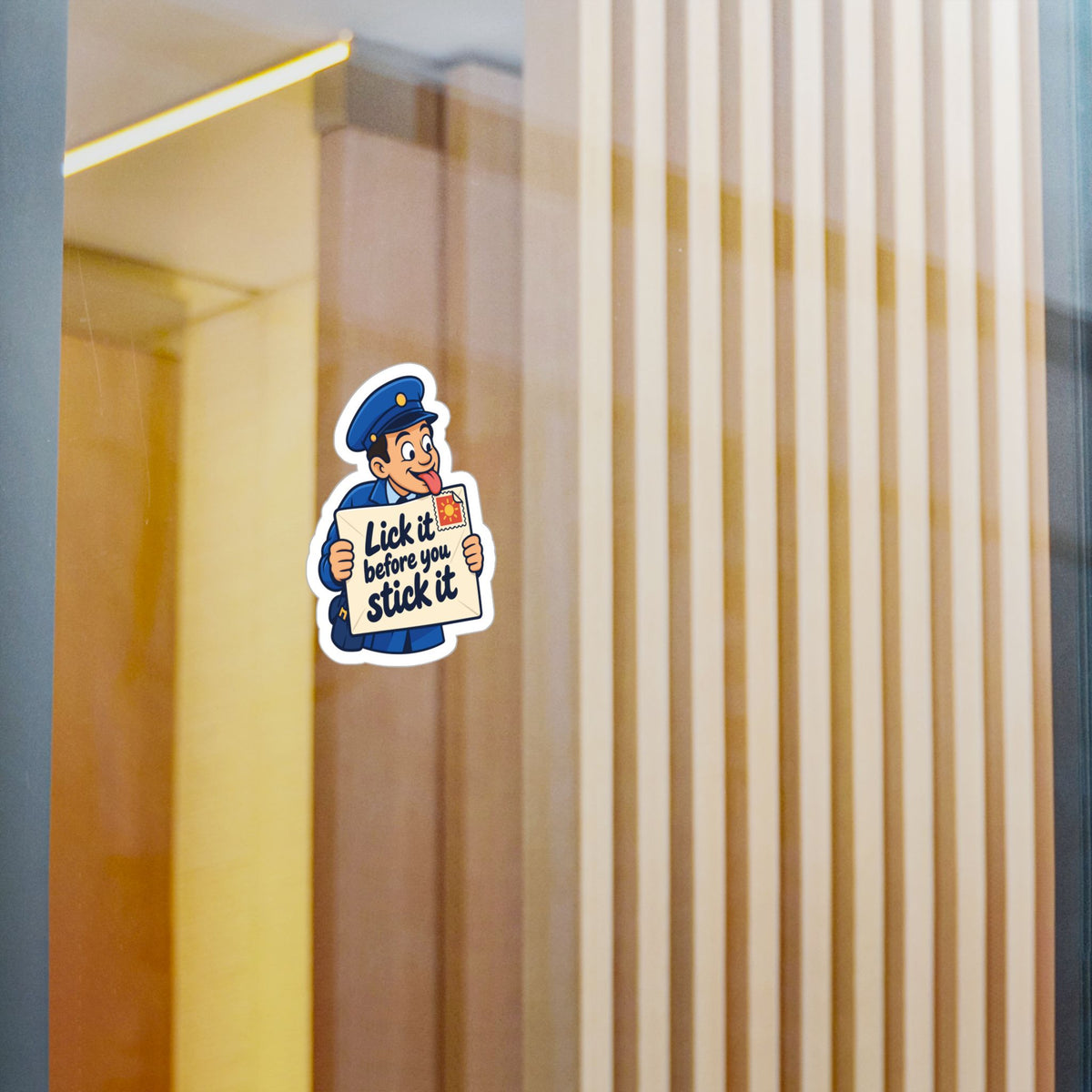 Postal Worker Sticker “Lick It Before You Stick It” – Waterproof Vinyl Decals for Mailbox, Laptop