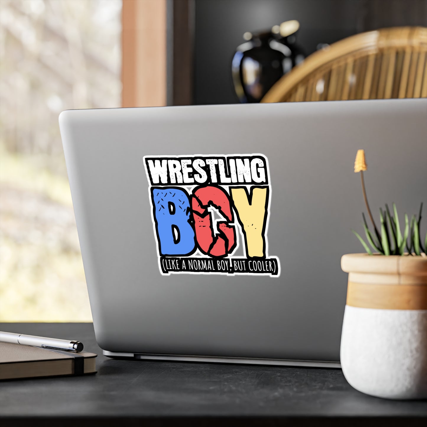 Wrestling Boy - Wrestle Sticker for Car Window Laptop Sticker. Water Bottle Sticker, Vinyl Wrestling Decal, Offense Sticker - Wrestle Gift