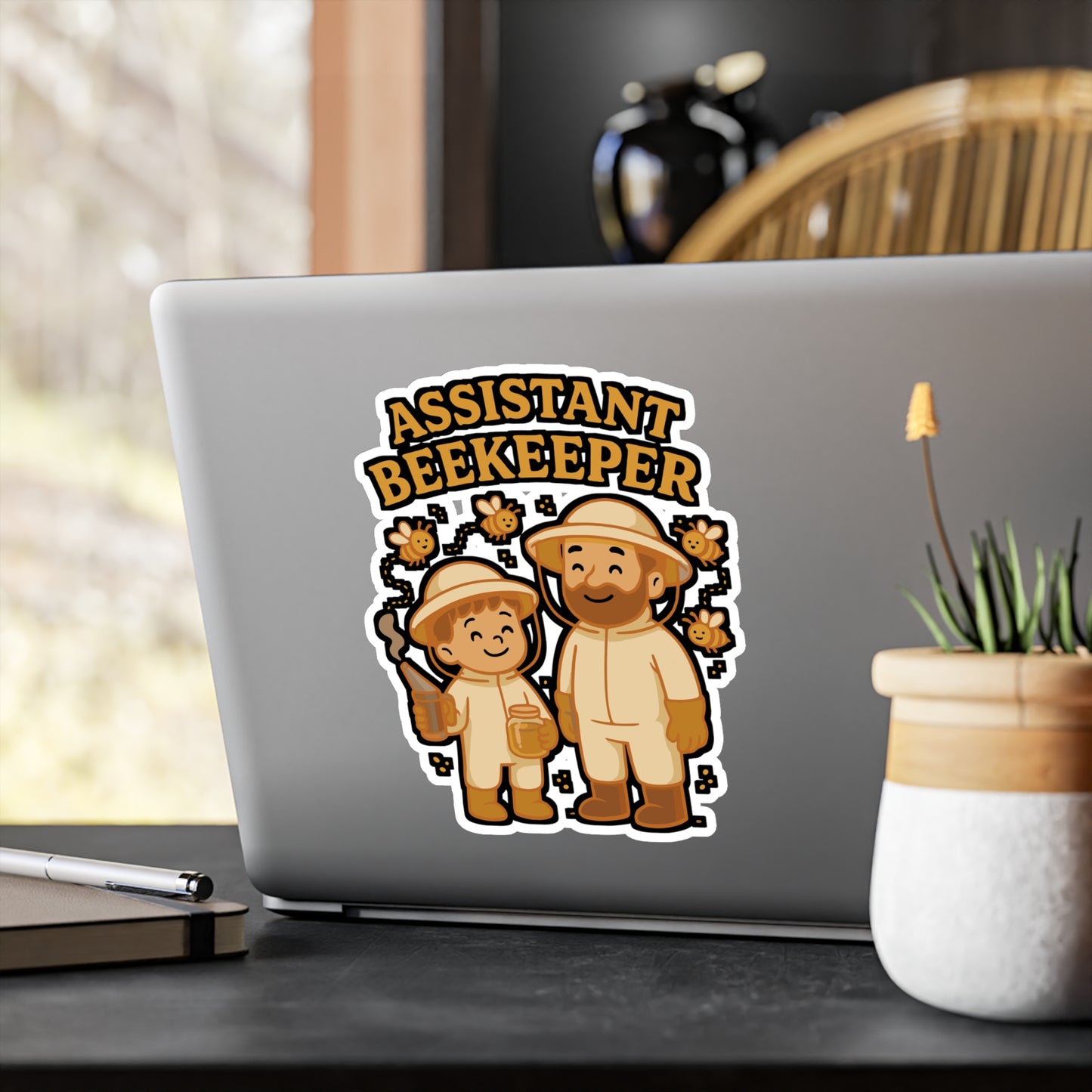 Assistant Beekeeper – Beekeeping Sticker for Laptop, Water Bottle & Honeybee Lover Gifts