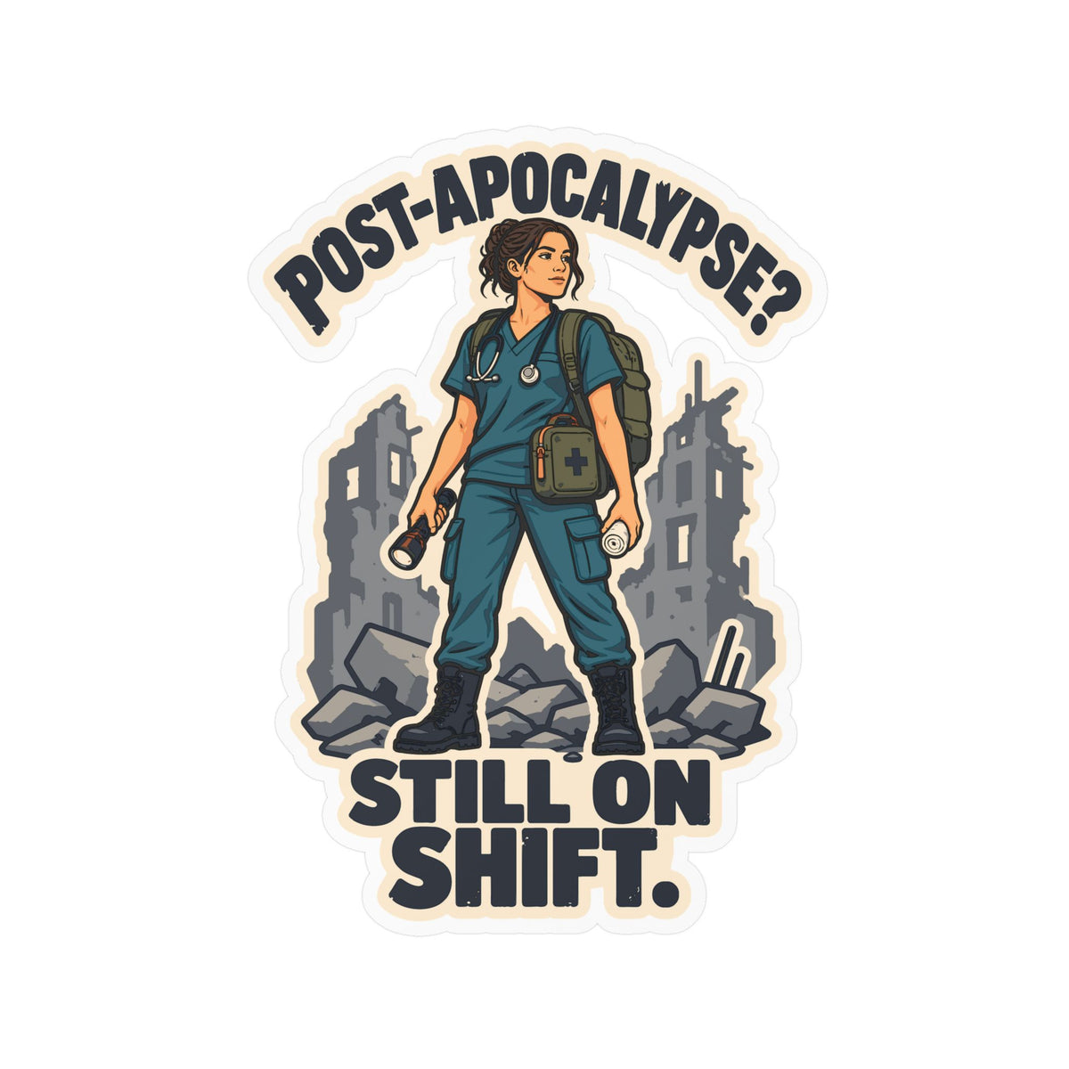 Nurse Sticker Post-Apocalyptic Skill Vinyl Decals for Laptop, Water Bottle, Nursing Student Gift