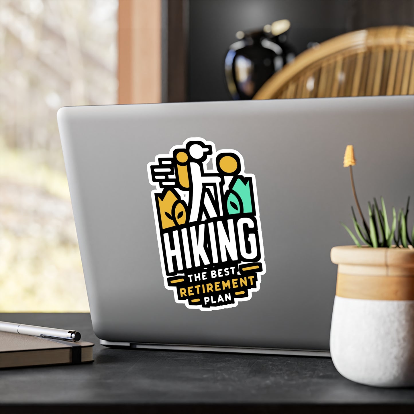 Hiking The Best Retirement Plan - Hiking Sticker for Laptop Sticker. Water Bottle Sticker, Vinyl Hiker Decal - Hiking Gift