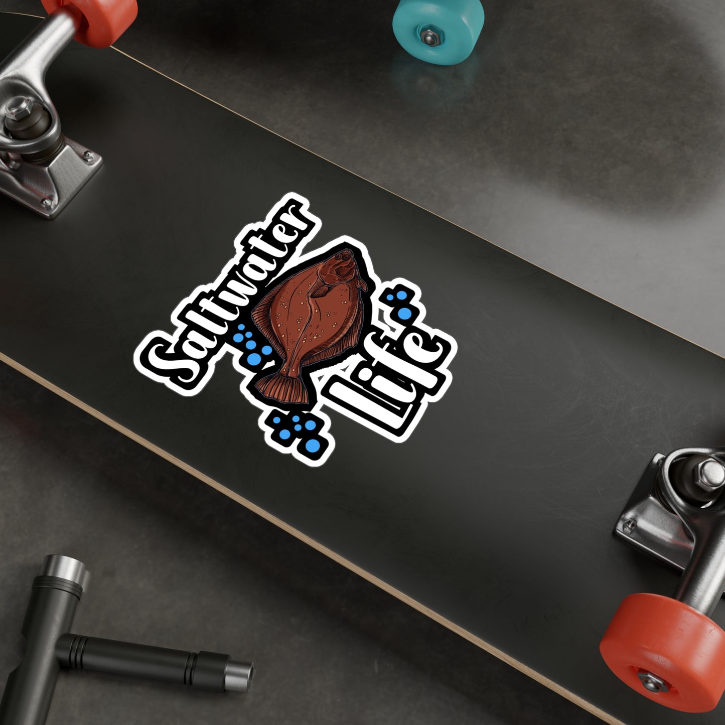 Saltwater Life - Fishing Sticker for Wall, Laptop, Window, Truck, Car Fishing Gift Vinyl Fish Decal Sticker