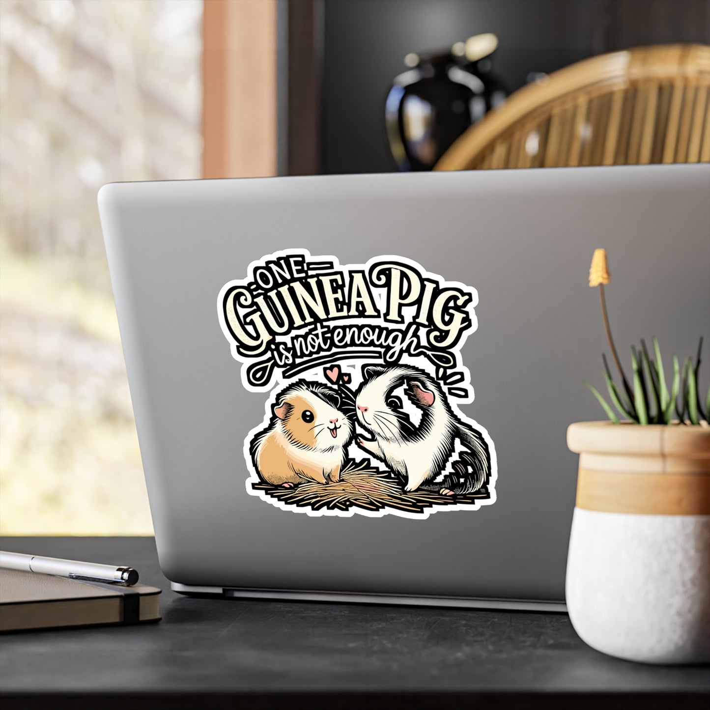 One Guinea Pig Is Not Enough – Cute Guinea Pig Sticker | Vinyl Cavy Decal for Laptop or Water Bottle | Fun Pet Lover Gift