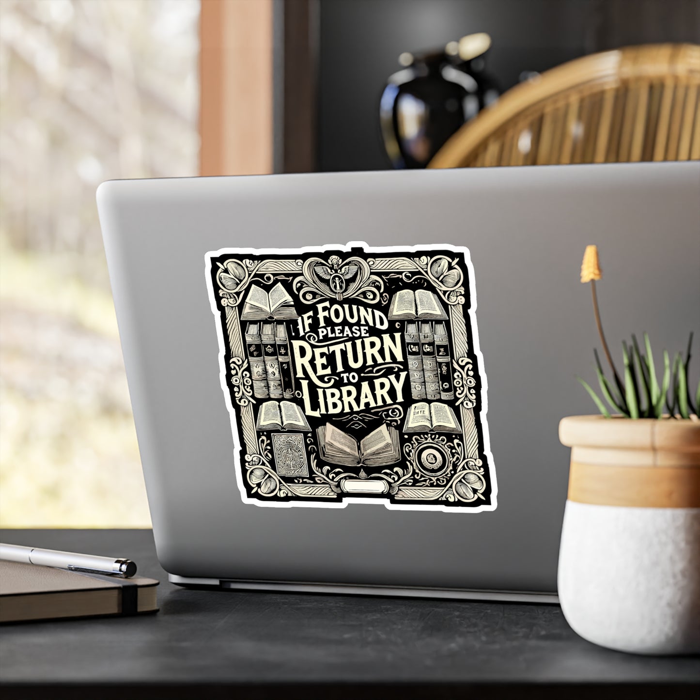 If Found Please Return To Library - Librarian Sticker for Laptop Sticker. Water Bottle Sticker, Vinyl Reading Decal - Librarian Gift