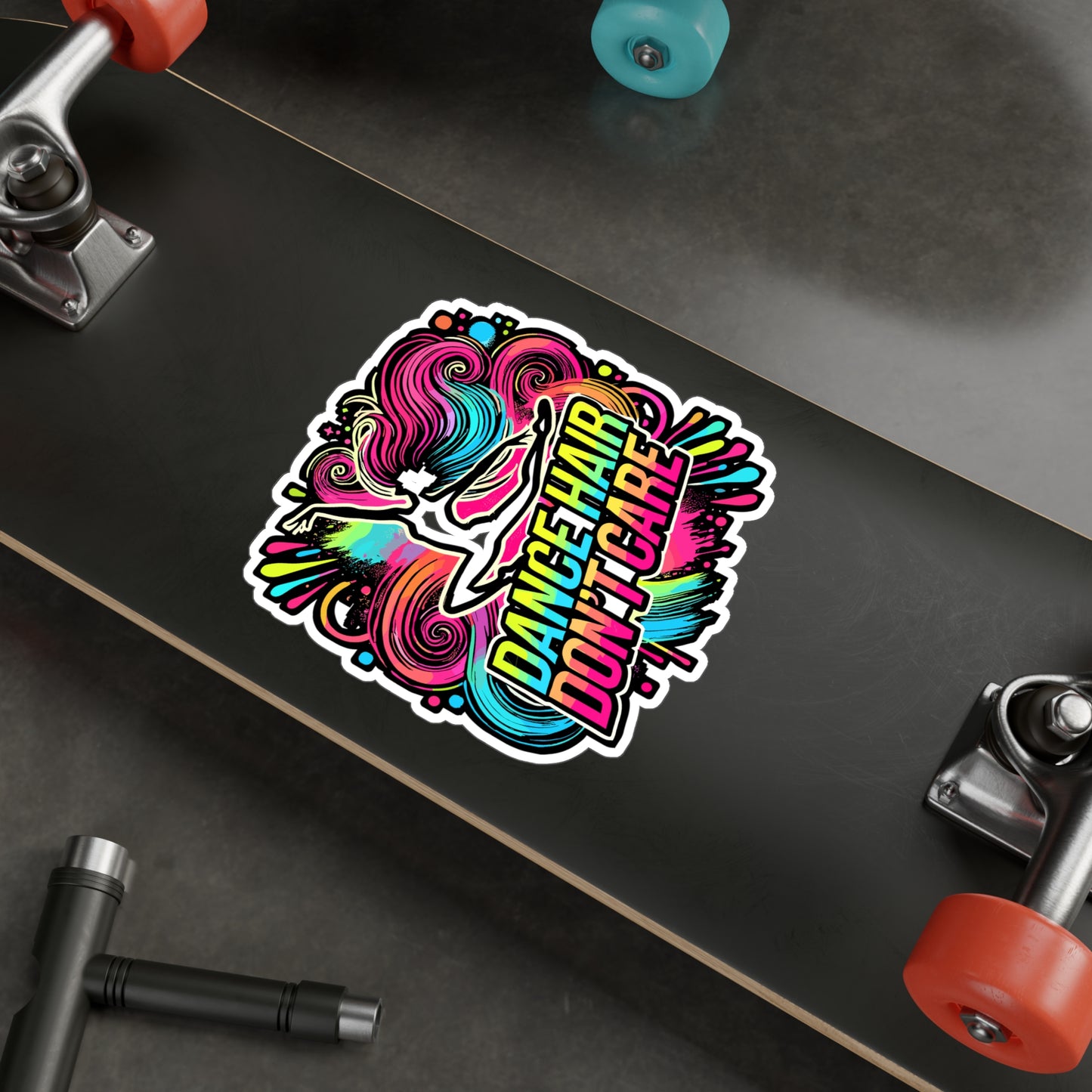 Dance Hair Don't Care – Vinyl Dance Sticker for Laptop & Water Bottle | Performing Arts Gift for Dancers