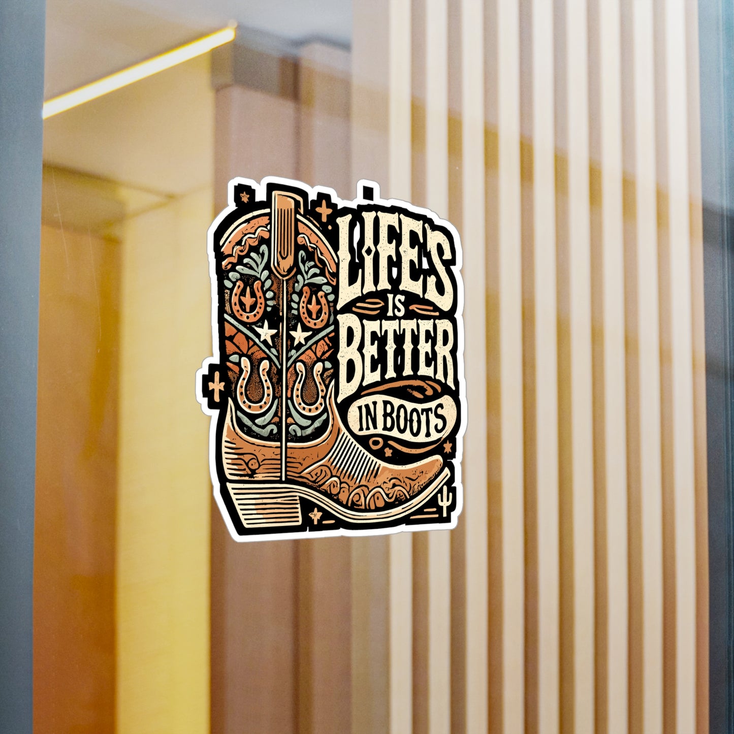 Life is Better In Boots - Country girl Sticker for Laptop Sticker. Water Bottle Sticker, Vinyl Boots Decal - Country girl Gift