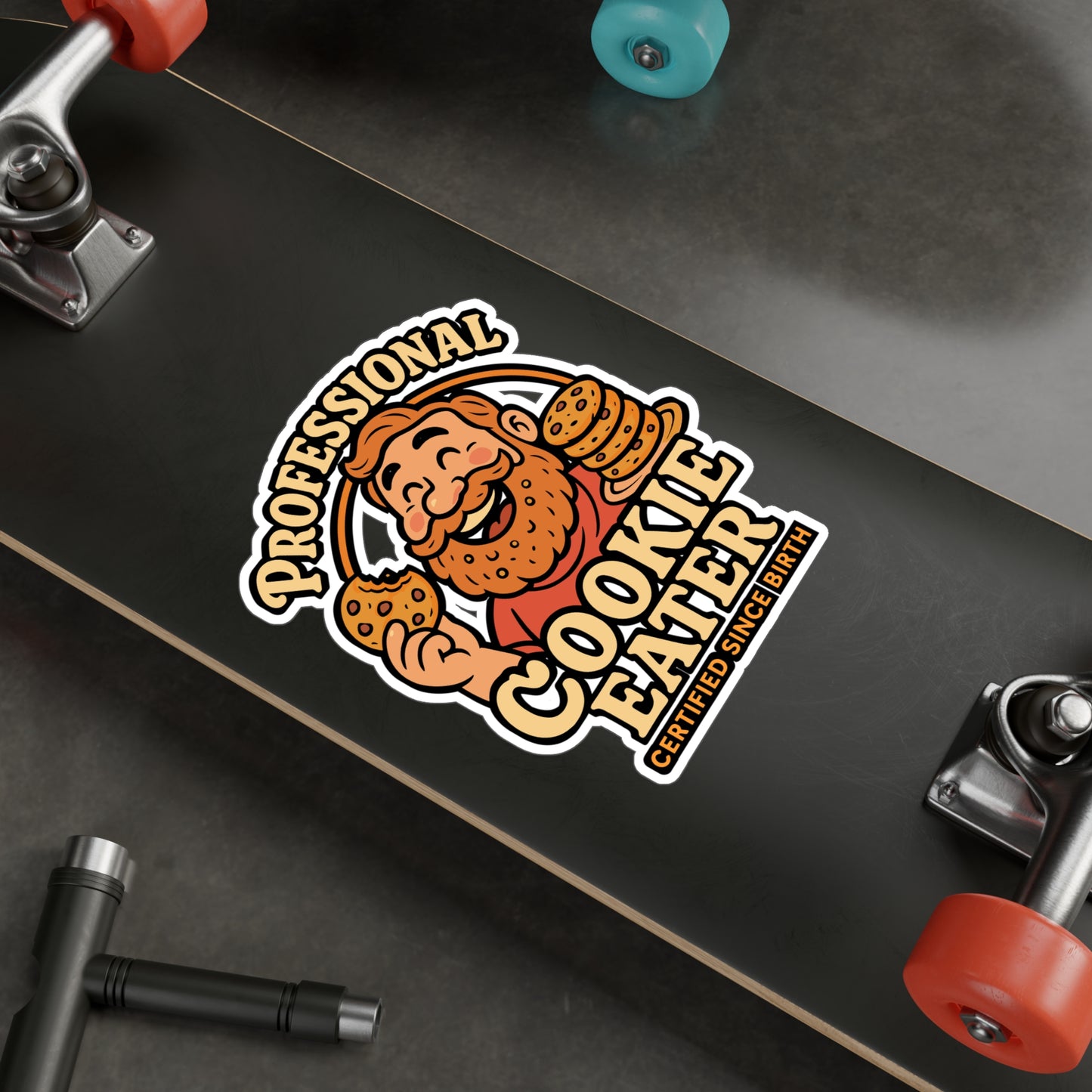 Professional Cookie Eater – Funny Sticker for Laptop or Water Bottle | Vinyl Baking Decal, Cookie Lover Gift