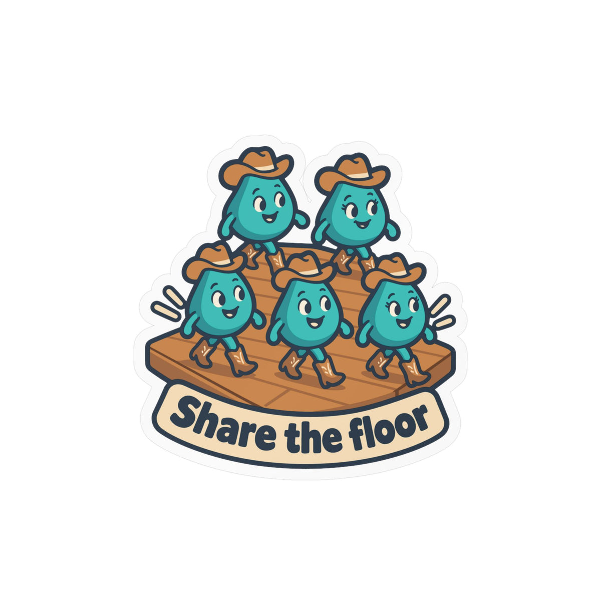 Line Dance Sticker - Share the Floor, Western Decals for Country-Life Dancers, Laptop and Water Bottle