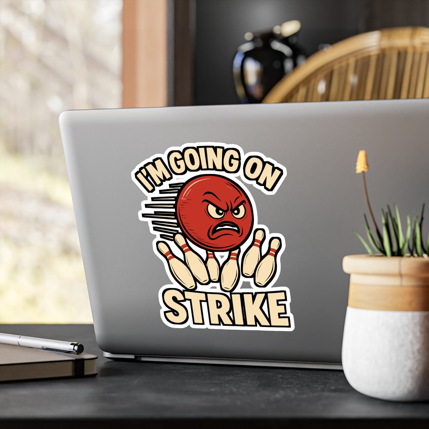 I'm Going On Strike – Funny Bowling Sticker for Car, Laptop, or Water Bottle | Vinyl Sports Decal, Gutter League Gift