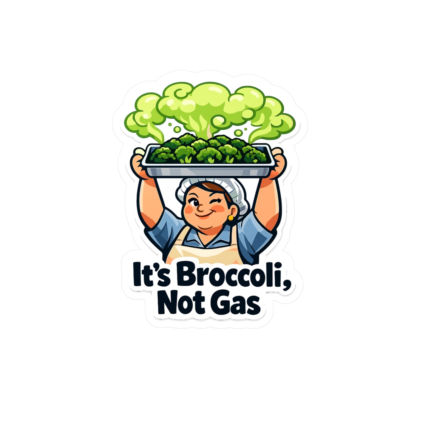 Lunch Lady Sticker It's Broccoli, Not Gas Funny School Canteen Decals Waterproof Vinyl for Laptop Water Bottle