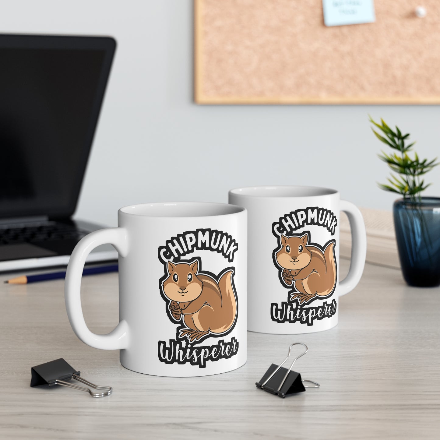 Chipmunk Whisperer - Chipmunk Mug for Coffee 11oz. Chipmunk Cup, White ceramic, Squirrel Mug, Rodent Tea Cup - Chipmunk Gift