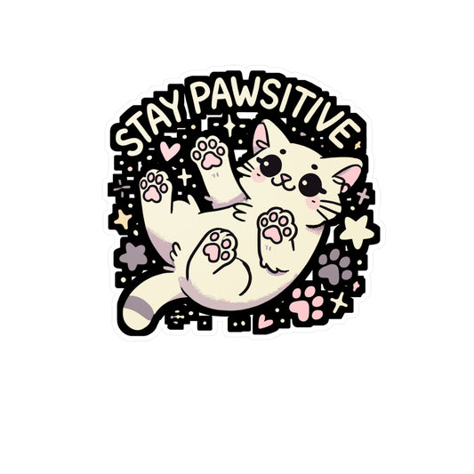 Stay Pawsitive - Optimism Sticker for Laptop Sticker. Water Bottle Sticker, Vinyl Positivity Decal - Optimism Gift