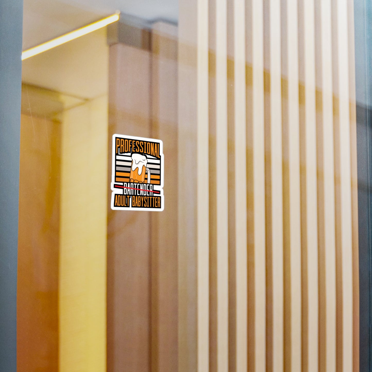 Professional Bartender Adult Babysitter - Bartender Sticker for Laptop Sticker. Water Bottle Sticker, Vinyl Tip Decal - Bartender Gift