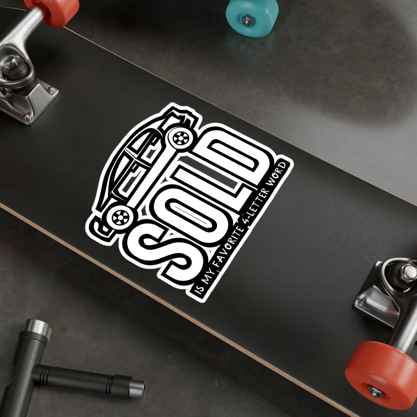 Sold is My Favorite 4 letter word - Car-salesman Sticker for Laptop Sticker. Water Bottle Sticker, Vinyl Auto Decal - Car-salesman Gift
