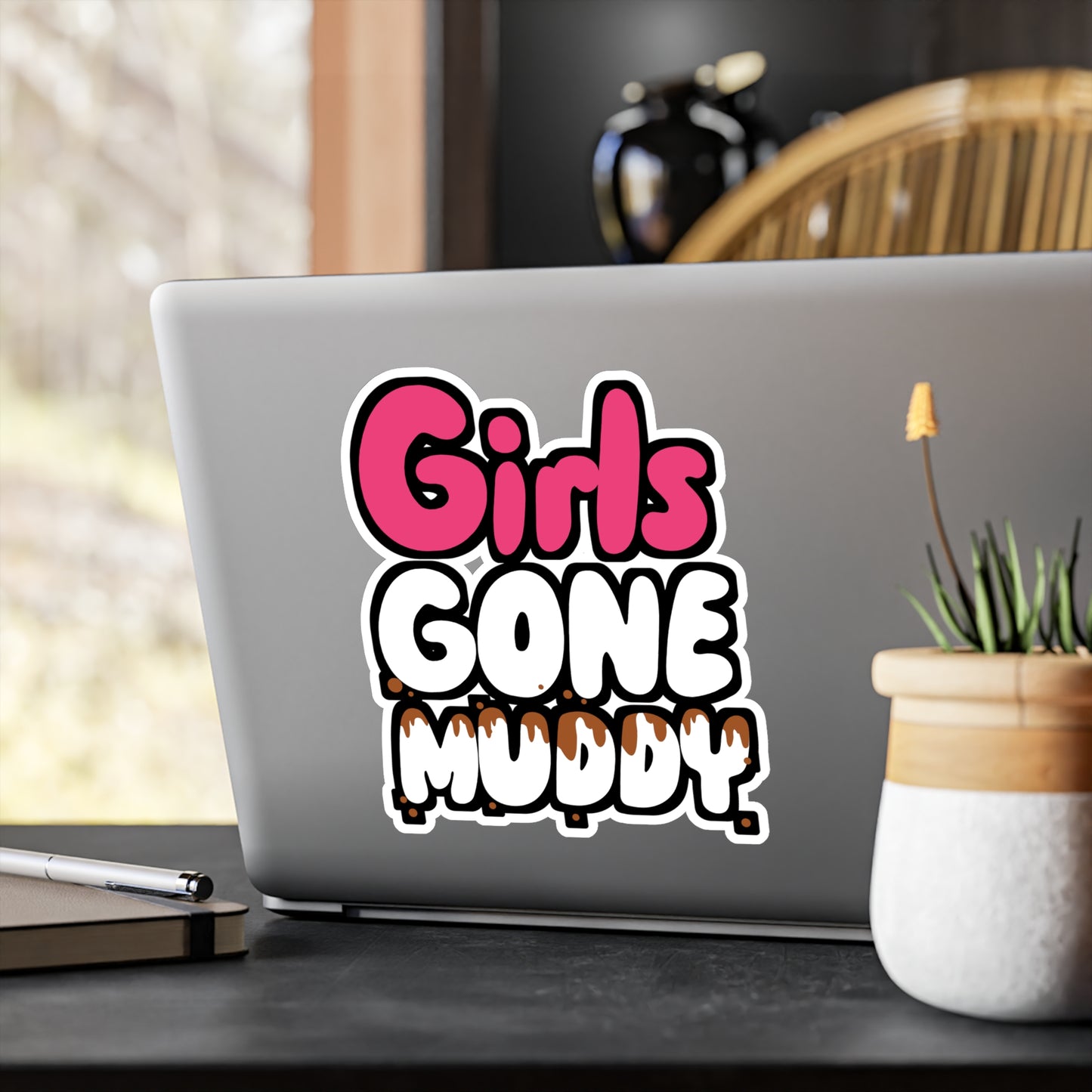 Girls Gone Muddy - Marathon Sticker for Wall, Laptop, Window, Truck, Car Marathon Gift Vinyl Running Decal Sticker