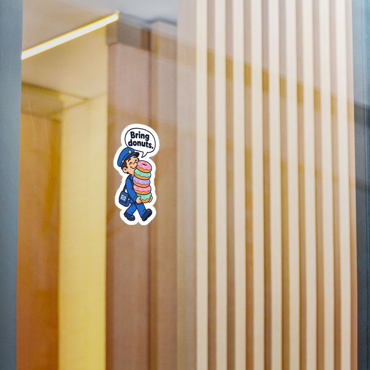 Postal Worker Sticker – Bring Donuts Funny Rural Carrier Mailbox Decals for Laptop, Water Bottle, Waterproof Vinyl