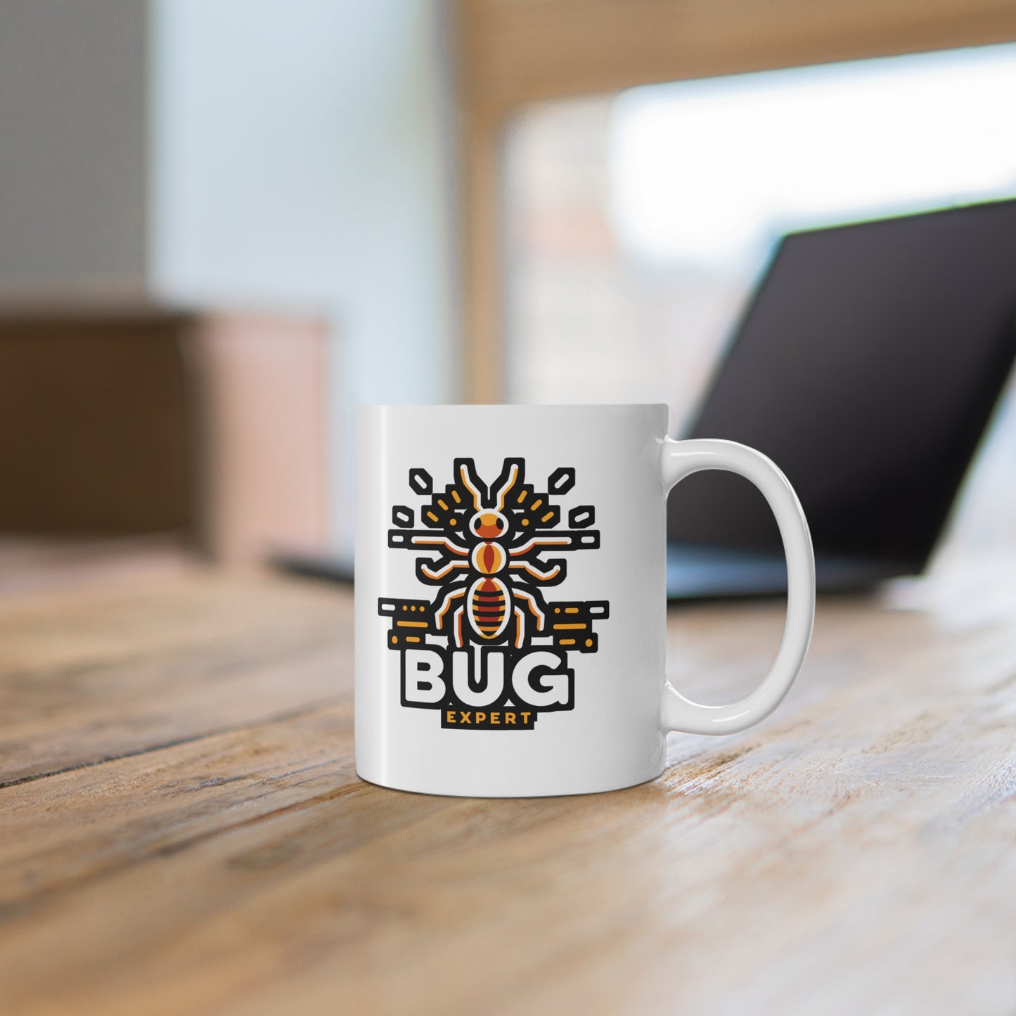 Bux Expert - Entomology Mug for Coffee 11oz. Entomology Cup, White ceramic, Pin Mug, Entomologist Tea Cup - Entomology Gift