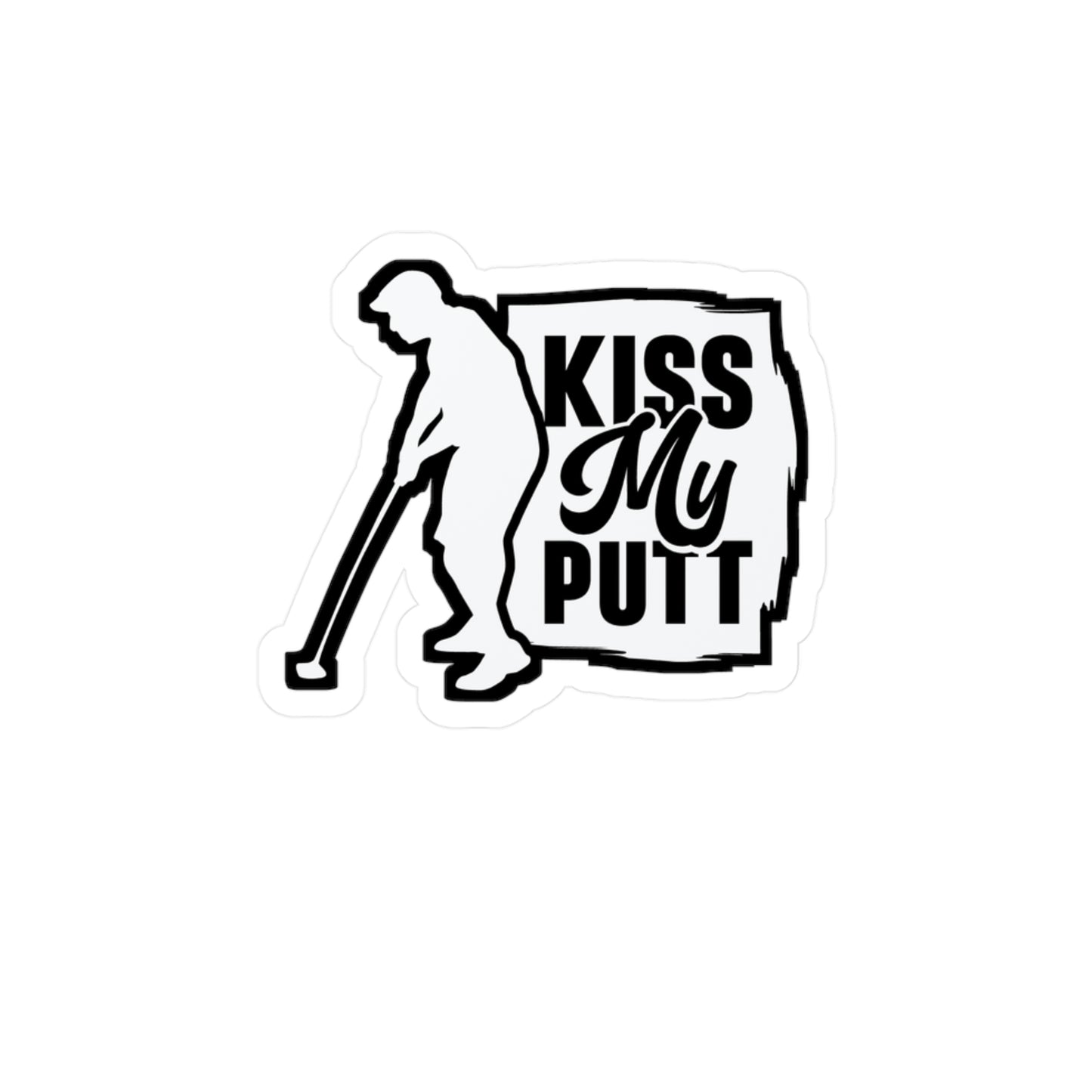 Kiss My Putt - Golf Sticker for Car Window Laptop Sticker. Water Bottle Sticker, Vinyl Golfing Decal, Golfer Sticker - Golf Gift